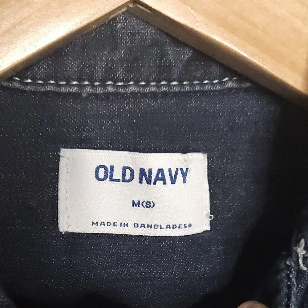 Old Navy Girls Dark Wash Denim Shirt Dress 8